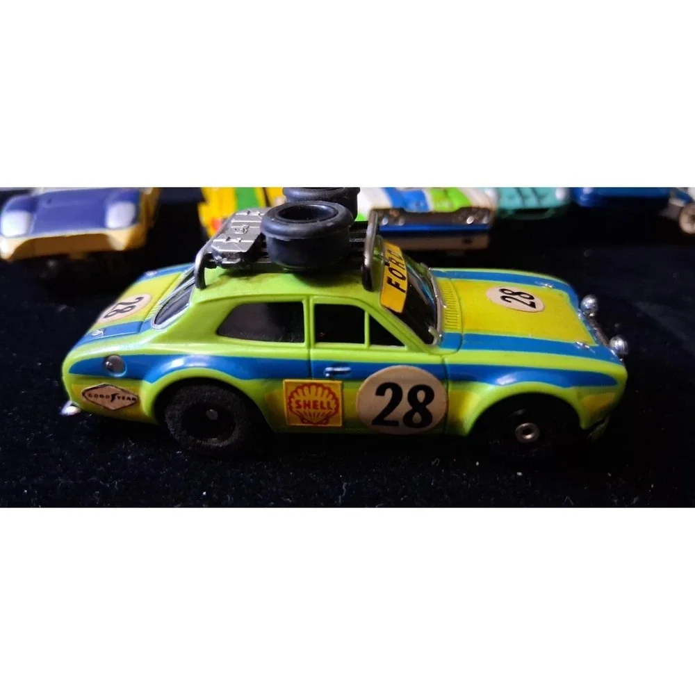 Vintage Aurora AFX G-Plus Rally Ford Escort #28 HO scale slot car